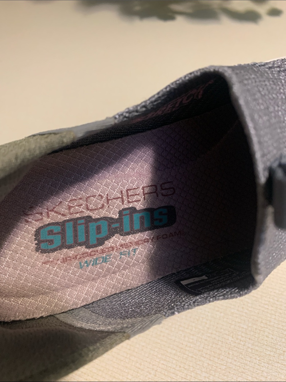Skechers Gray Knit Slip-On Sneakers with White Soles - Picture 5 of 8